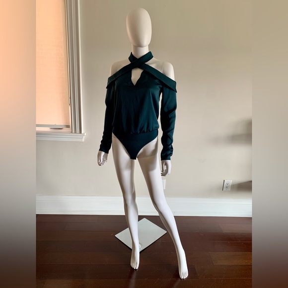 Marciano Calie Long-Sleeved Bodysuit in Forest Green - Picture 1 of 9